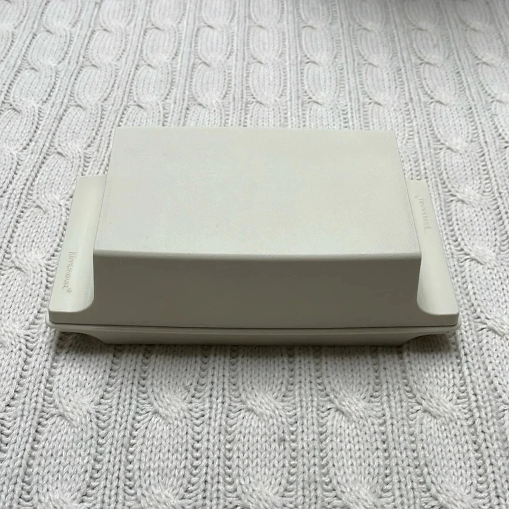 Vtg Tupperware 2 Stick Butter Holder w lid Almond/beige in color retro